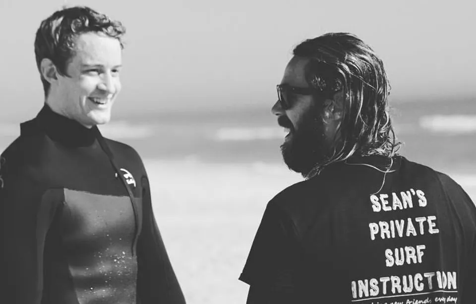 Men at surf lesson