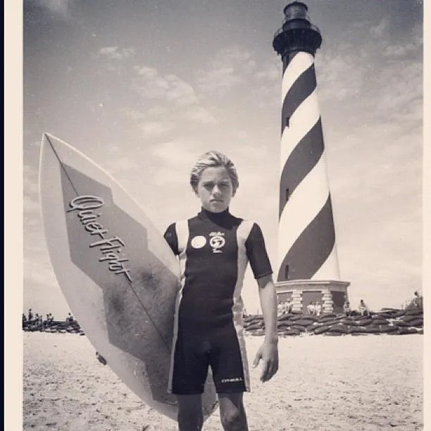 Kid surfing